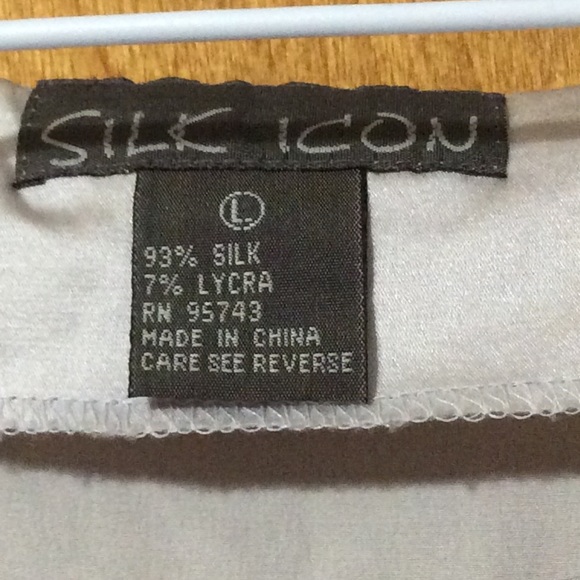 COPY - Silver Silk Drape Neck Sleeveless Top - Picture 5 of 8